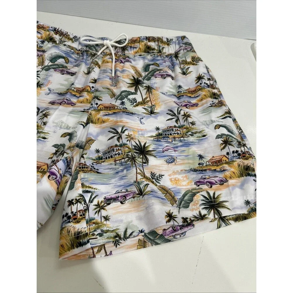 Robert Graham Swim Trunks Men's L Vacation Mode Beach Tropical Paradise Sport